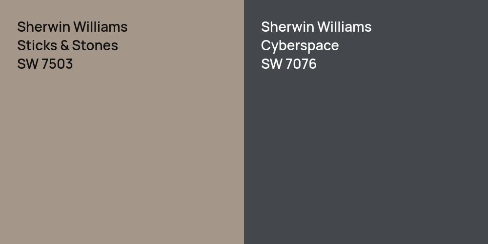 Sherwin Williams Sticks & Stones vs. Sherwin Williams Cyberspace