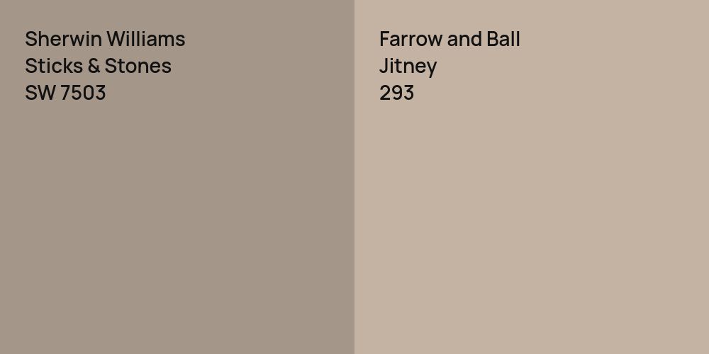 Sherwin Williams Sticks & Stones vs. Farrow and Ball Jitney