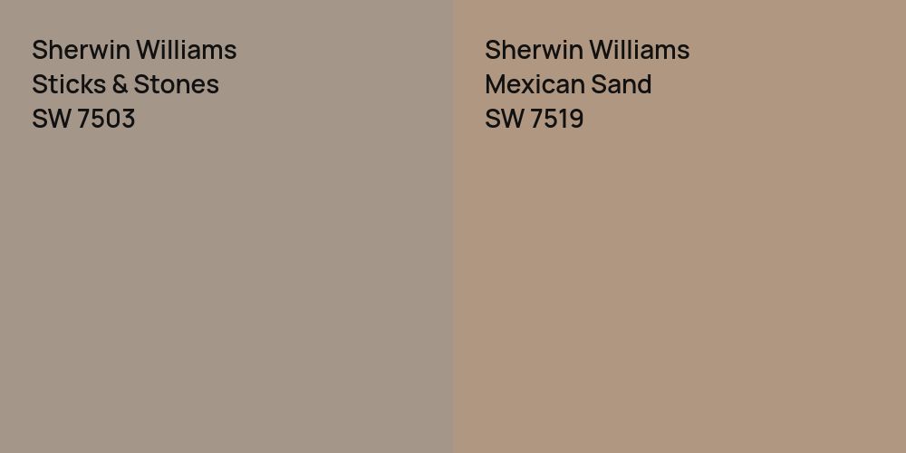 Sherwin Williams Sticks & Stones vs. Sherwin Williams Mexican Sand