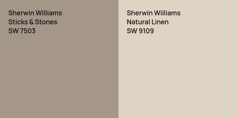 Sherwin Williams Sticks & Stones vs. Sherwin Williams Natural Linen