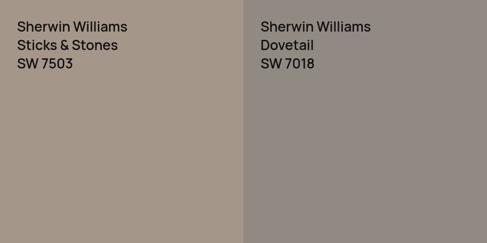 Sherwin Williams Sticks & Stones vs. Sherwin Williams Dovetail