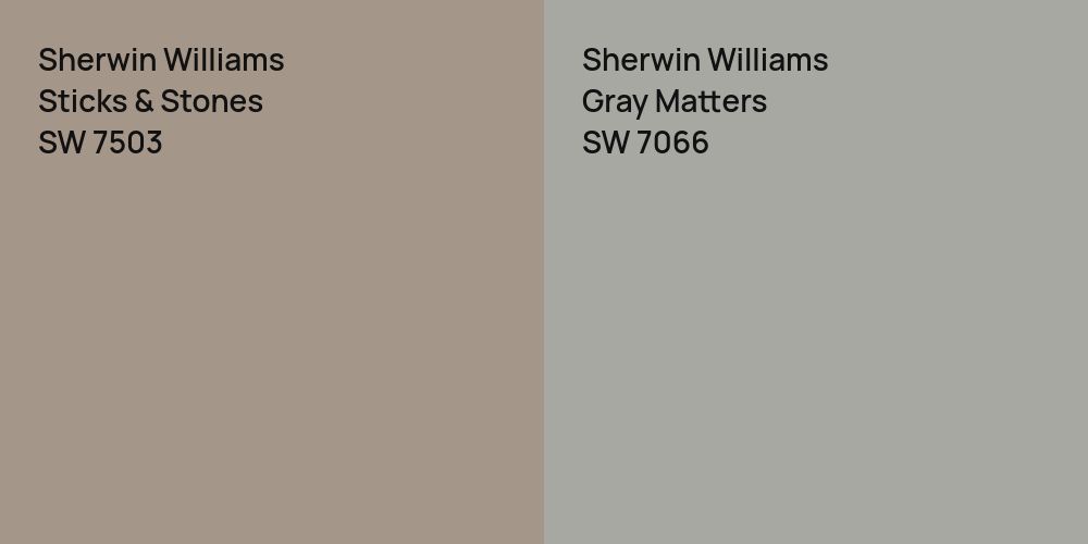 Sherwin Williams Sticks & Stones vs. Sherwin Williams Gray Matters