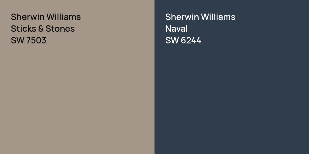 Sherwin Williams Sticks & Stones vs. Sherwin Williams Naval