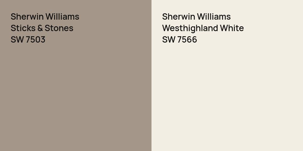 Sherwin Williams Sticks & Stones vs. Sherwin Williams Westhighland White