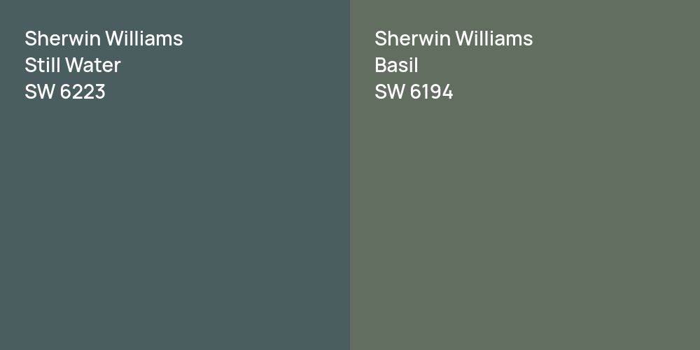 Sherwin Williams Still Water vs. Sherwin Williams Basil