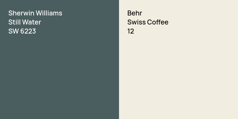 Sherwin Williams Still Water vs. Behr Swiss Coffee