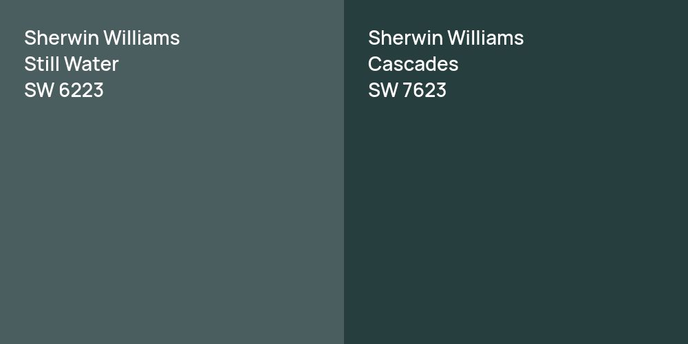 Sherwin Williams Still Water vs. Sherwin Williams Cascades