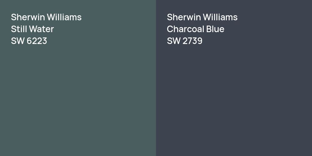 Sherwin Williams Still Water vs. Sherwin Williams Charcoal Blue