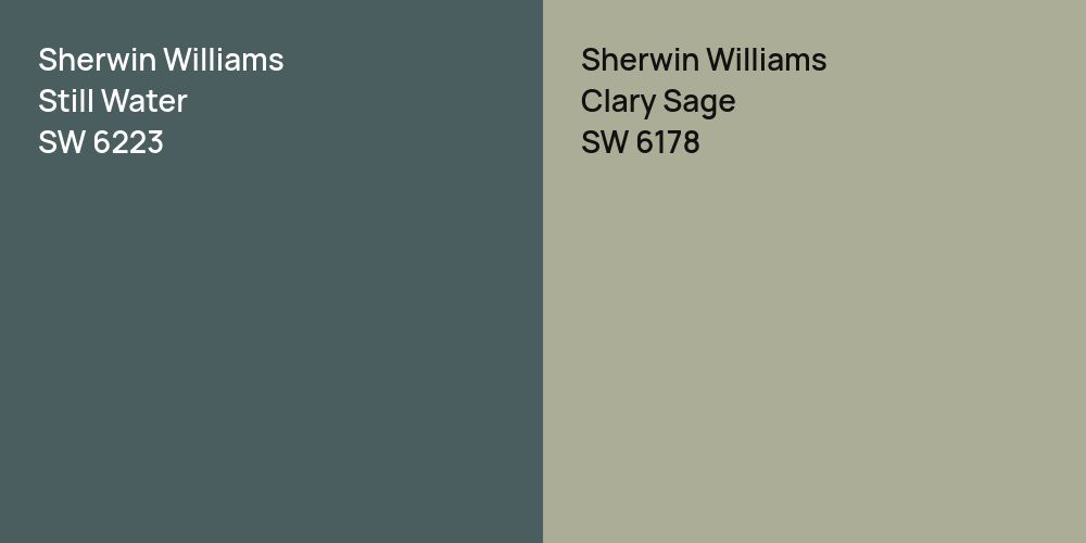 Sherwin Williams Still Water vs. Sherwin Williams Clary Sage