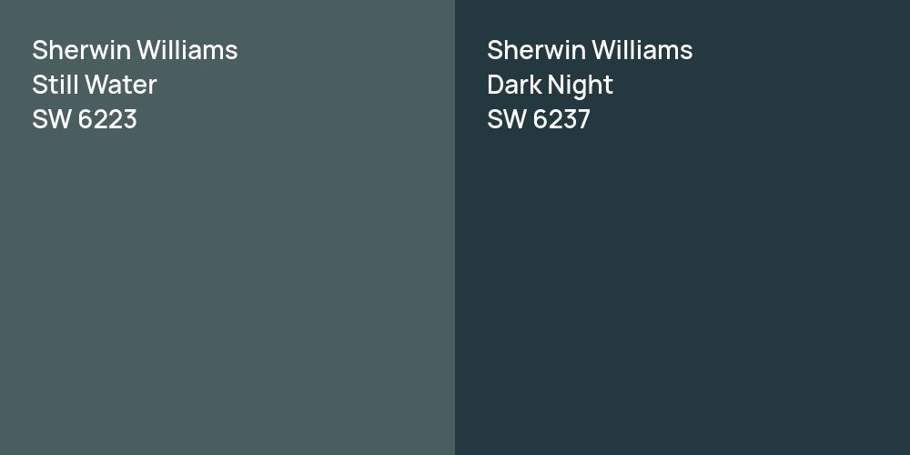 Sherwin Williams Still Water vs. Sherwin Williams Dark Night