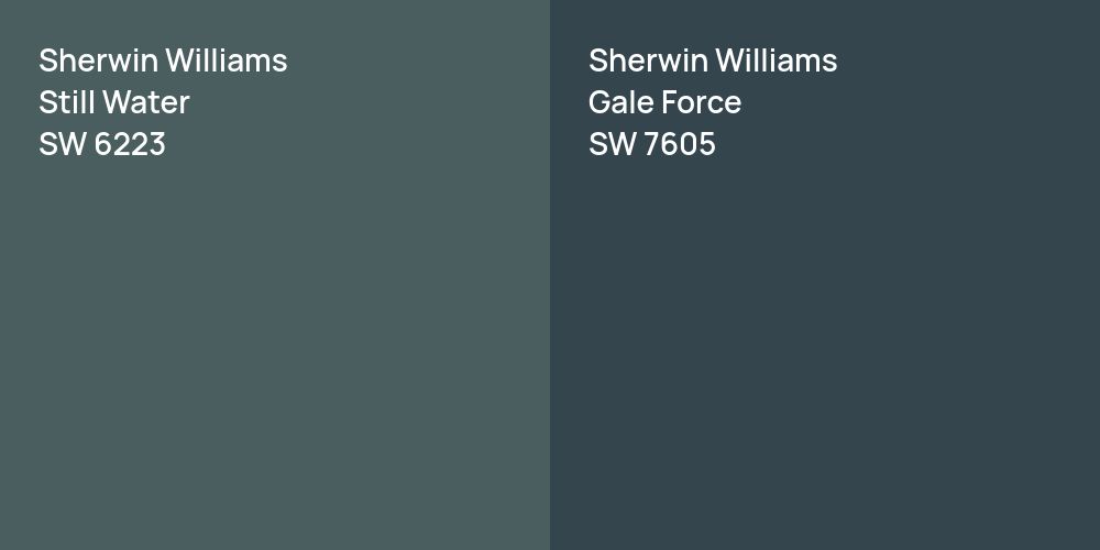 Sherwin Williams Still Water vs. Sherwin Williams Gale Force