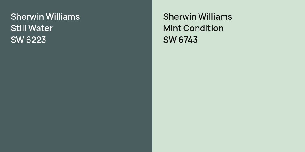 Sherwin Williams Still Water vs. Sherwin Williams Mint Condition