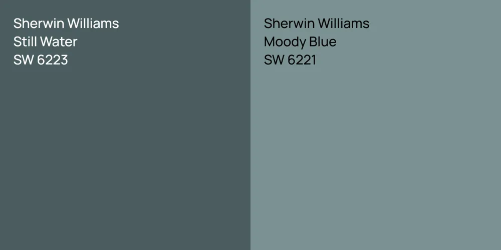 Sherwin Williams Still Water vs. Sherwin Williams Moody Blue