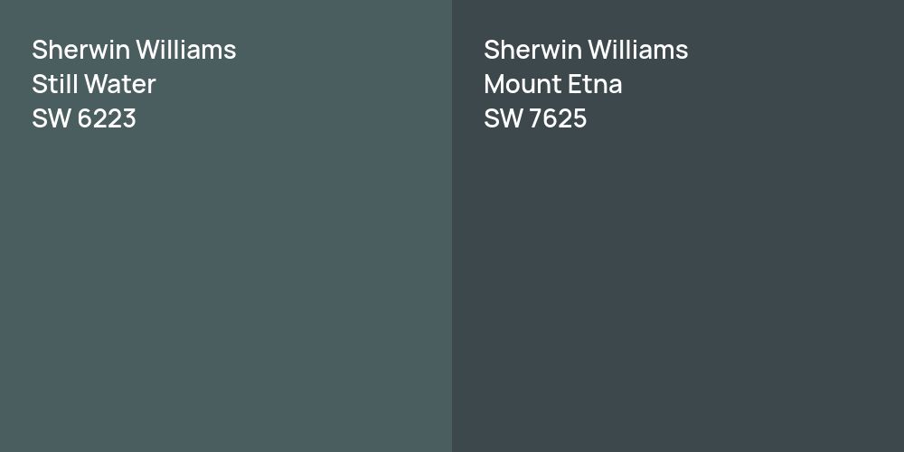 Sherwin Williams Still Water vs. Sherwin Williams Mount Etna