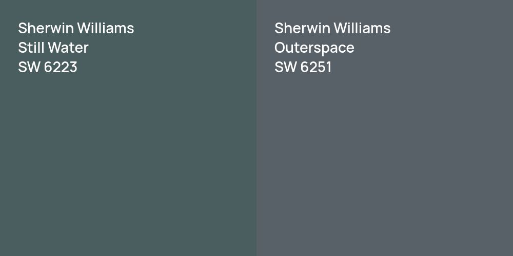 Sherwin Williams Still Water vs. Sherwin Williams Outerspace