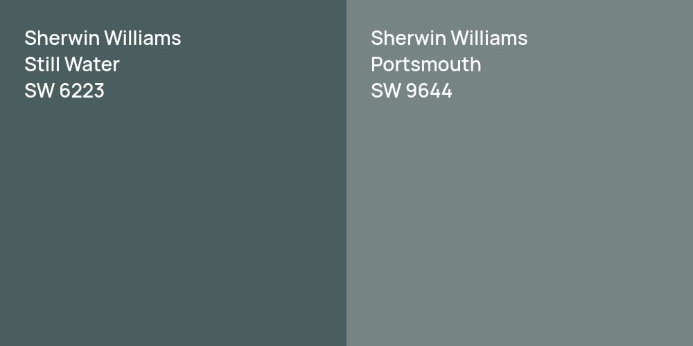 Sherwin Williams Still Water vs. Sherwin Williams Portsmouth