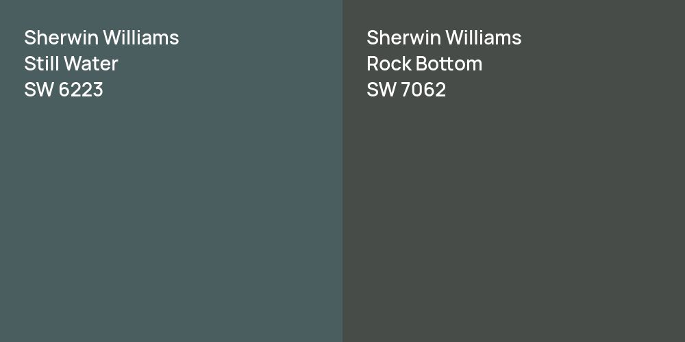 Sherwin Williams Still Water vs. Sherwin Williams Rock Bottom