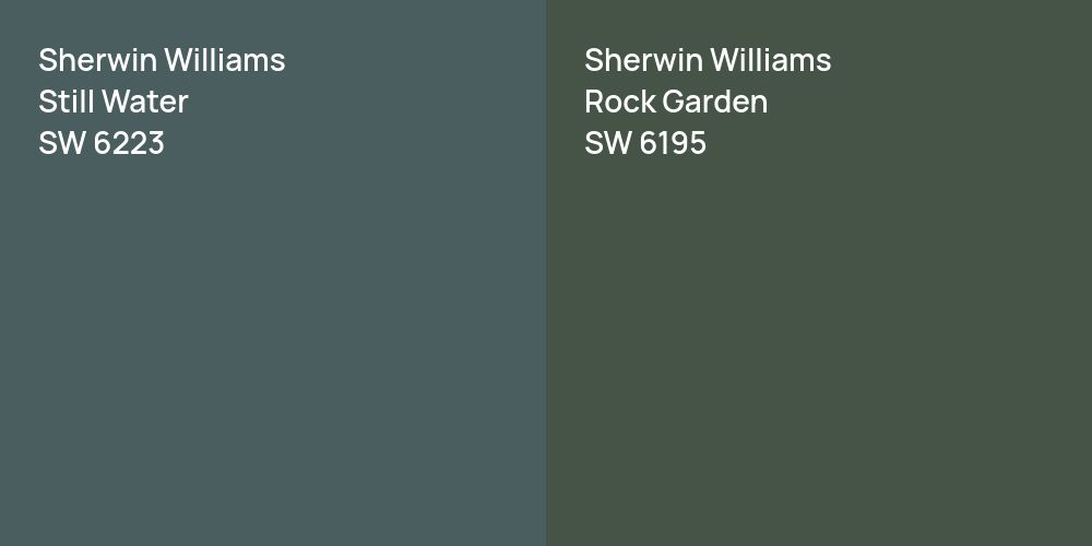 Sherwin Williams Still Water vs. Sherwin Williams Rock Garden