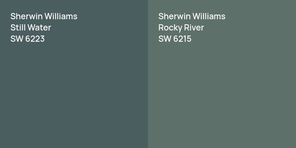 Sherwin Williams Still Water vs. Sherwin Williams Rocky River