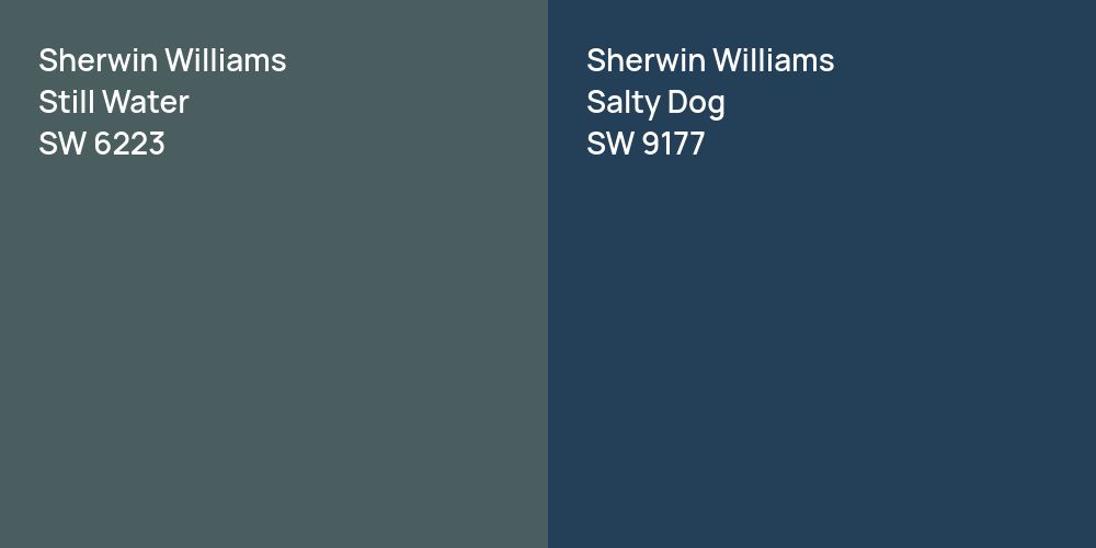 Sherwin Williams Still Water vs. Sherwin Williams Salty Dog