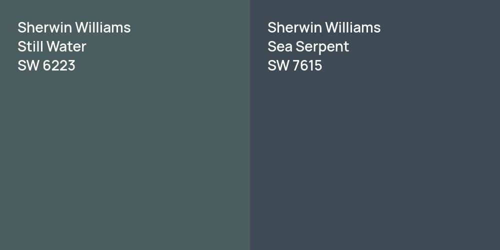 Sherwin Williams Still Water vs. Sherwin Williams Sea Serpent