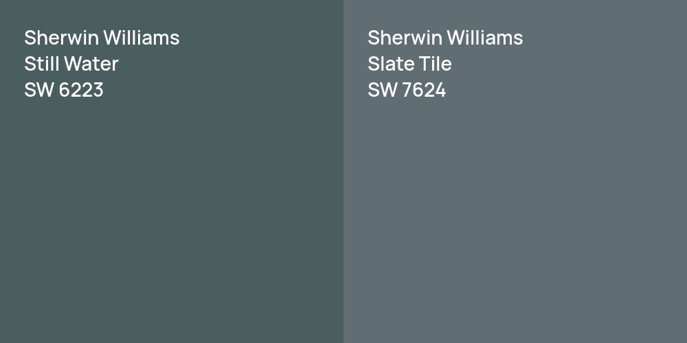 Sherwin Williams Still Water vs. Sherwin Williams Slate Tile