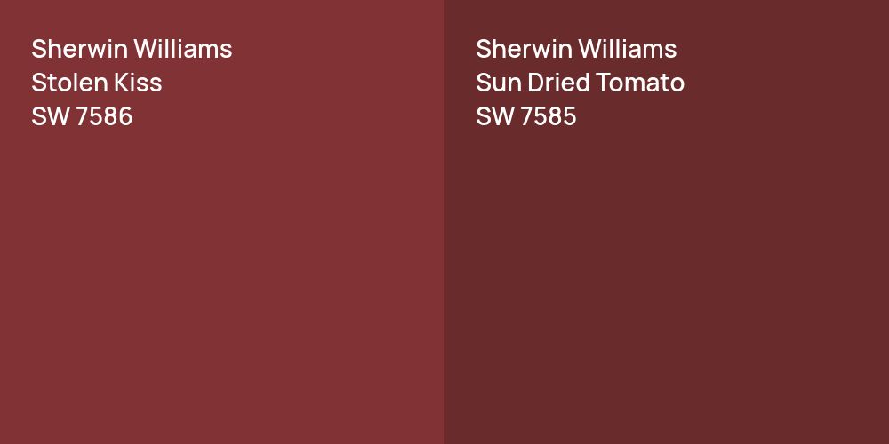 Sherwin Williams Stolen Kiss vs. Sherwin Williams Sun Dried Tomato