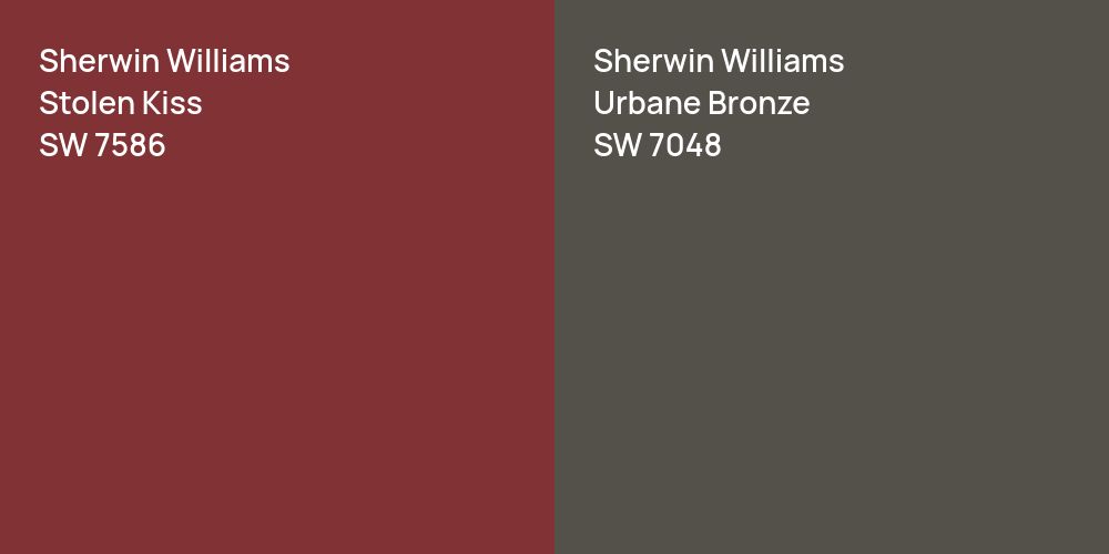 Sherwin Williams Stolen Kiss vs. Sherwin Williams Urbane Bronze