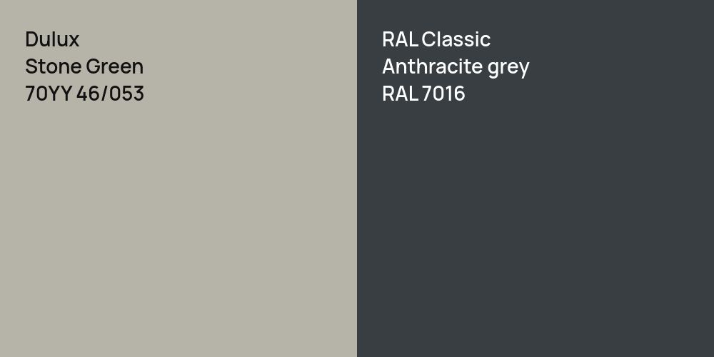 Dulux Stone Green vs. RAL Classic  Anthracite grey