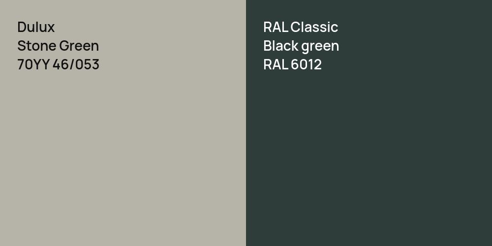 Dulux Stone Green vs. RAL Classic  Black green