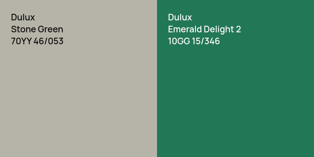 Dulux Stone Green vs. Dulux Emerald Delight 2