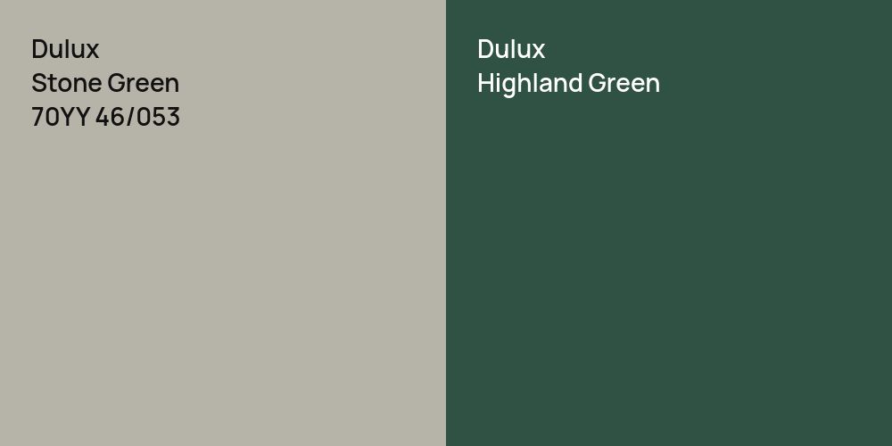 Dulux Stone Green vs. Dulux Highland Green