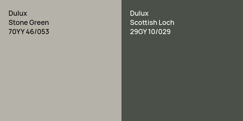 Dulux Stone Green vs. Dulux Scottish Loch