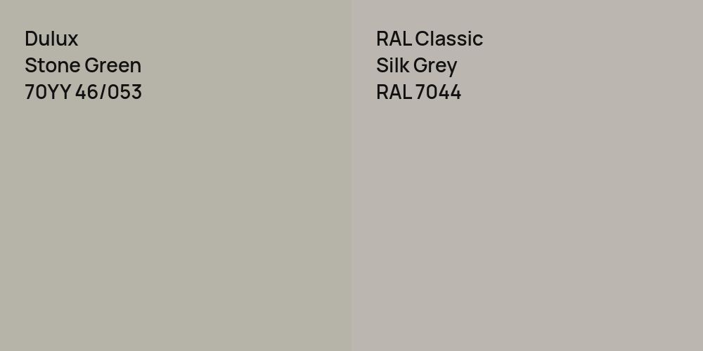 Dulux Stone Green vs. RAL Classic Silk Grey