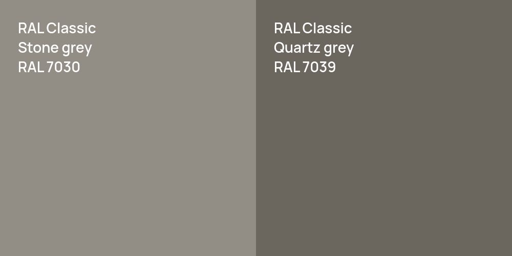 RAL Classic  Stone grey vs. RAL Classic  Quartz grey