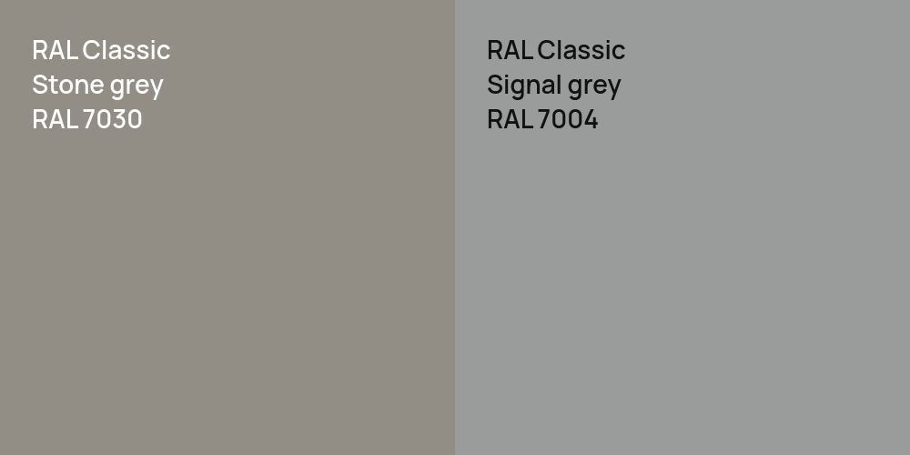 RAL Classic  Stone grey vs. RAL Classic  Signal grey