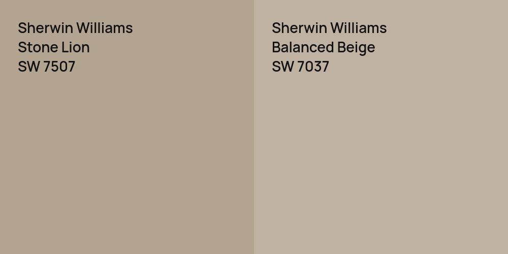 Sherwin Williams Stone Lion vs. Sherwin Williams Balanced Beige