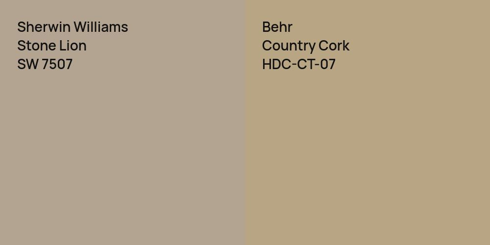 Sherwin Williams Stone Lion vs. Behr Country Cork