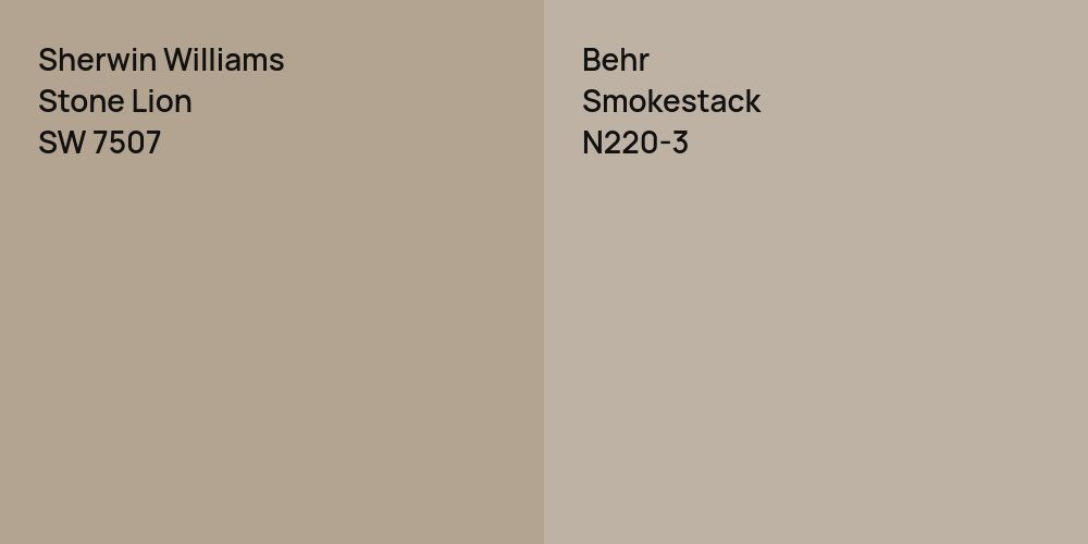 Sherwin Williams Stone Lion vs. Behr Smokestack