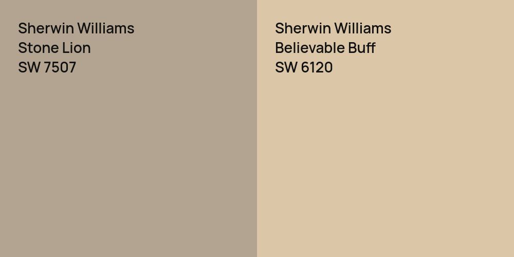 Sherwin Williams Stone Lion vs. Sherwin Williams Believable Buff