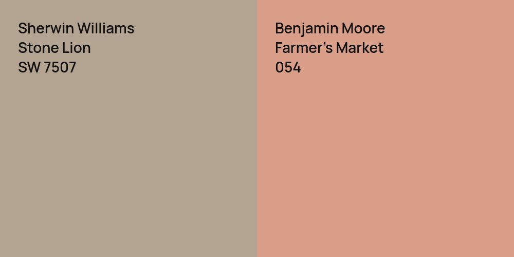 Sherwin Williams Stone Lion vs. Benjamin Moore Farmer's Market