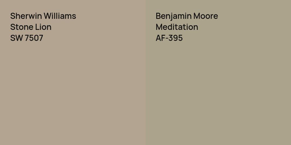 Sherwin Williams Stone Lion vs. Benjamin Moore Meditation