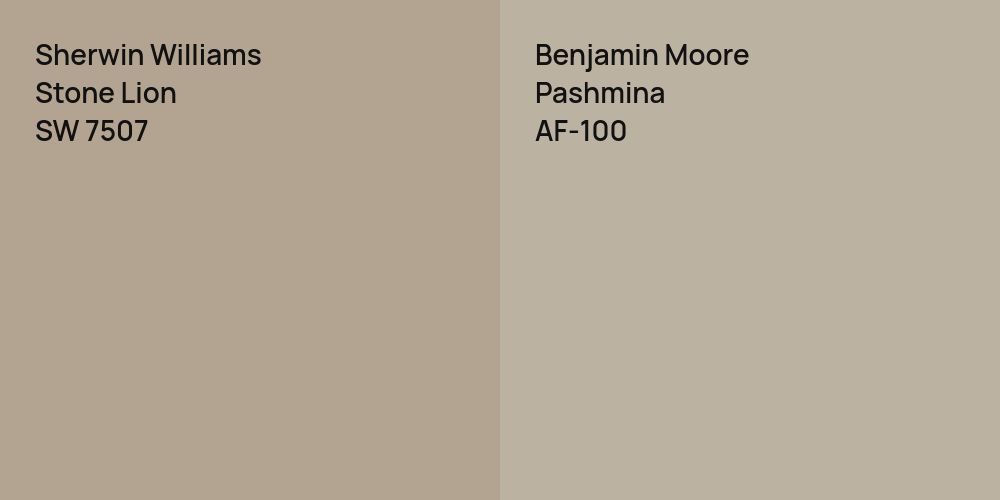 Sherwin Williams Stone Lion vs. Benjamin Moore Pashmina