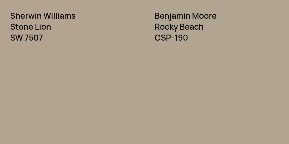 Sherwin Williams Stone Lion vs. Benjamin Moore Rocky Beach