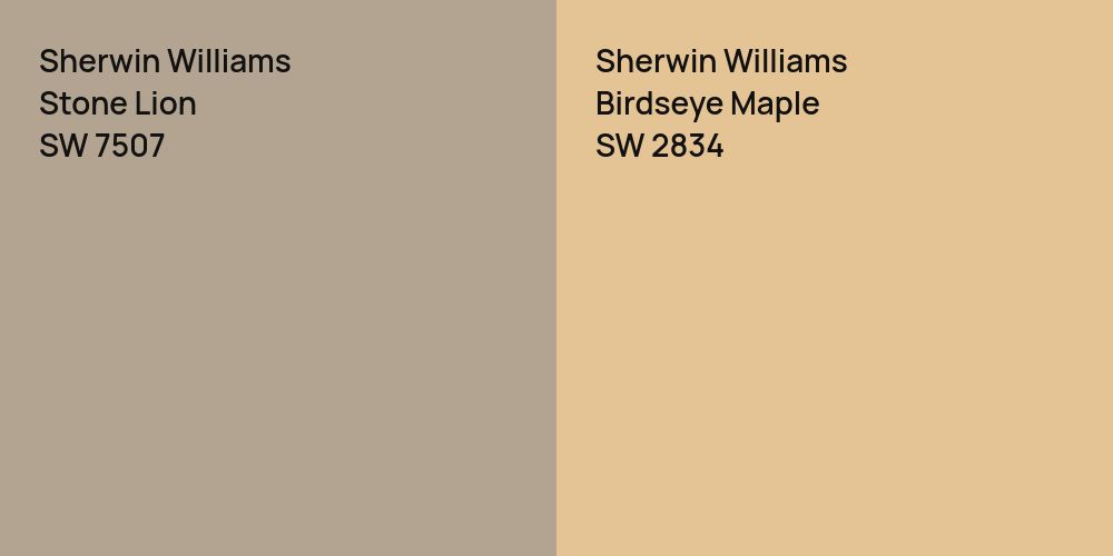 Sherwin Williams Stone Lion vs. Sherwin Williams Birdseye Maple