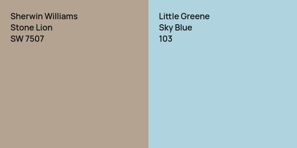 Sherwin Williams Stone Lion vs. Little Greene Sky Blue