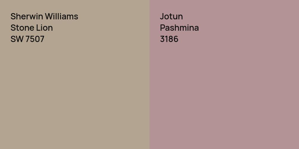 Sherwin Williams Stone Lion vs. Jotun Pashmina