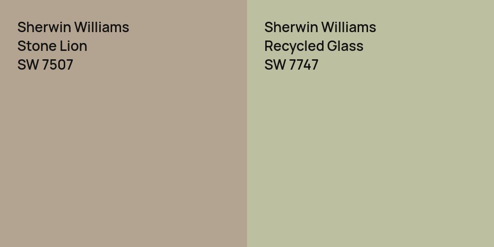 Sherwin Williams Stone Lion vs. Sherwin Williams Recycled Glass