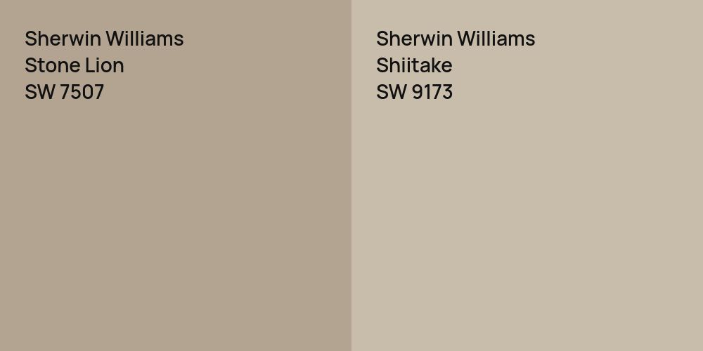 Sherwin Williams Stone Lion vs. Sherwin Williams Shiitake