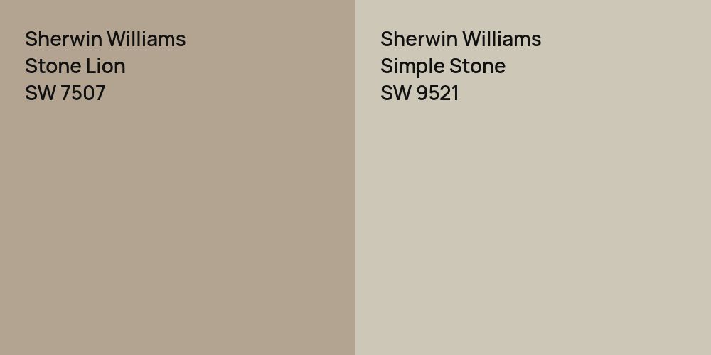 Sherwin Williams Stone Lion vs. Sherwin Williams Simple Stone